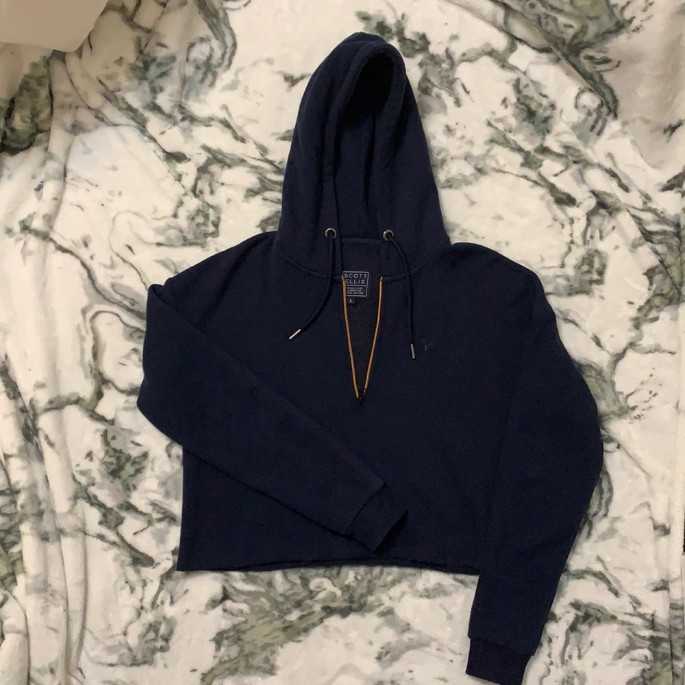 -SOLD- Dark Blue Cropped Sweater